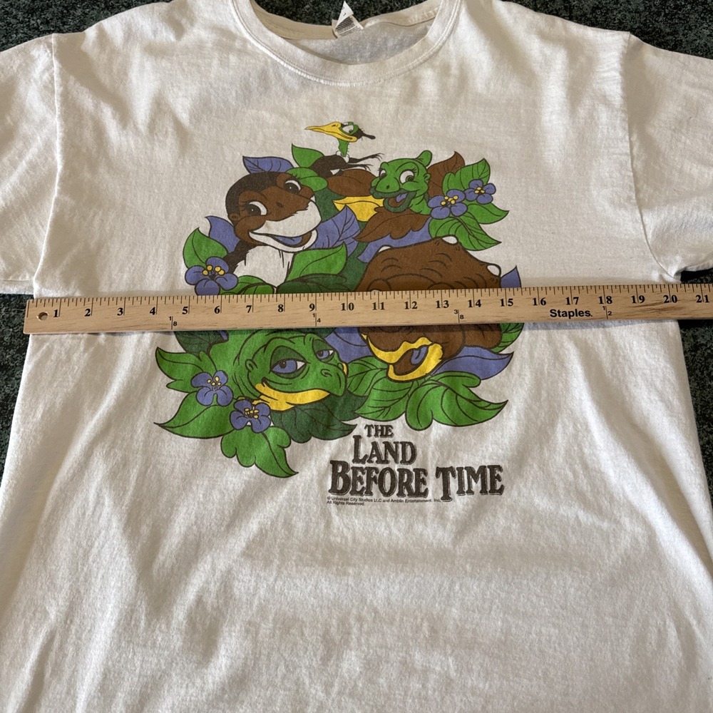 FRUIT OF THE LOOM VTG 90s RETRO MOVIE PROMO BOOK LAND BEFORE TIME T SHIRT SZ L - Picture 6 of 7